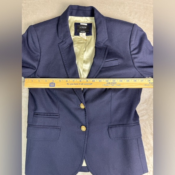 J Crew‎ Classic Original Schoolboy Blazer Wool Navy Size 2 Small - Picture 6 of 9